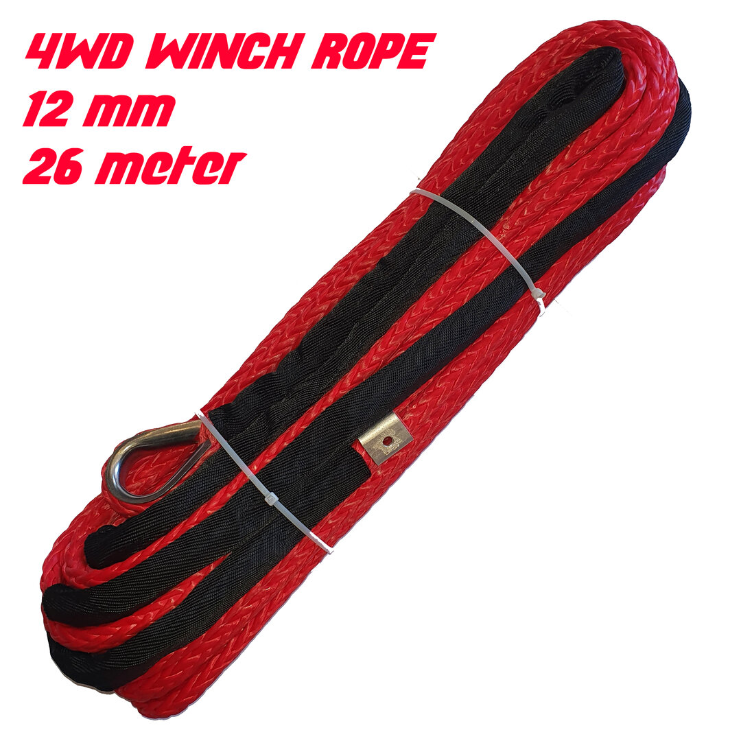 4WD winch Synthetic rope 12mm 26m