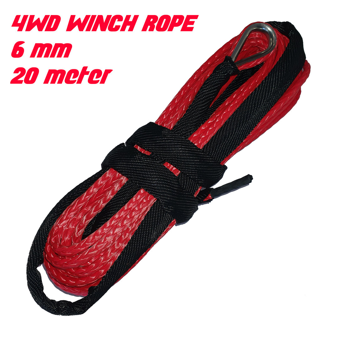 4WD winch synthetic rope 6mm, 15m (ATV/UTV)